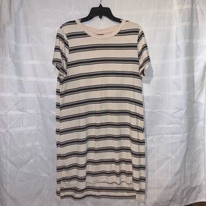 Black and white striped dress